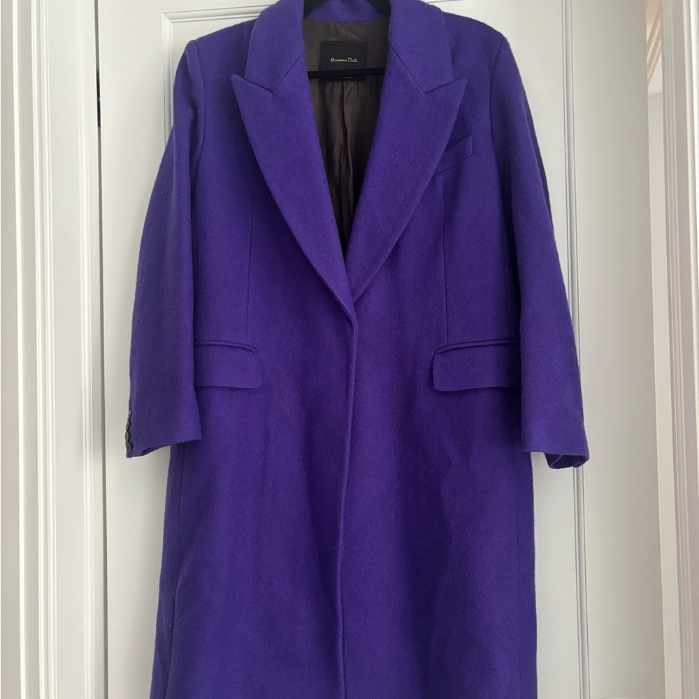 Massimo Dutti Elegant Wool Purple Women's Coat